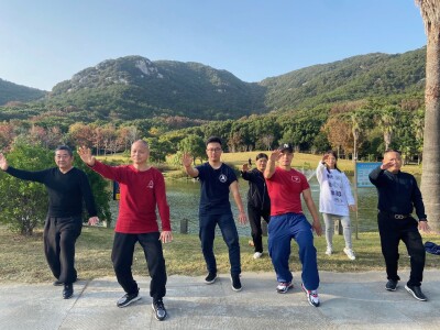 Early Morning Chen Style Taijiquan Practical Method in Suzhou, China on Nov. 8, 2020. 